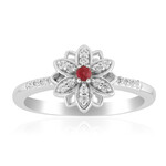 Anillo en plata con Berilo rojo