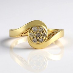 Anello in argento con Diamante Champagne I2