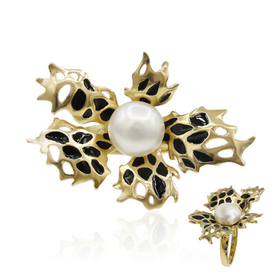 Anello in argento con Perla di Acqua Dolce (TPC)
