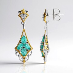 Orecchini in argento con Fluoroapatite Verde