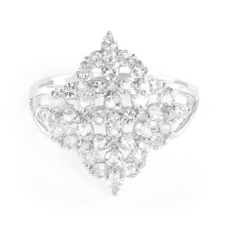 Weißer Topas-Silberring