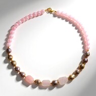 Collar en plata con Cuarzo rosa