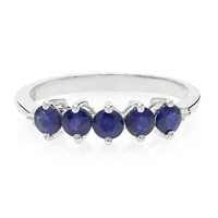 Anillo en plata con Zafiro azul birmano