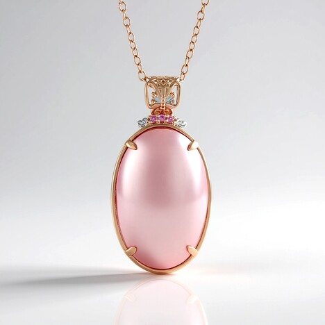 Collana in argento con Perla Mabe Rosa (Gems en Vogue)