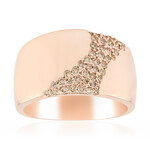 Zilveren ring met I1 Argyle-Rose de France diamanten (Annette)