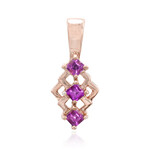 Zilveren hanger met magenta granaten