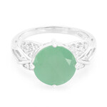 Anillo en plata con Calcedonia verde