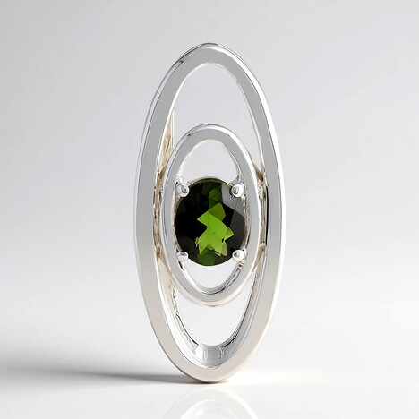 Pendentif en argent et Tourmaline verte du Brésil (Pallanova)