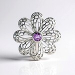 Pendentif en argent et Améthyste Rose de France (MONOSONO COLLECTION)