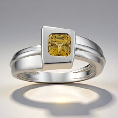 Anello in argento con Zircone Giallo
