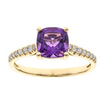 Gouden ring met een amethist