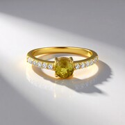 Sphene Silver Ring