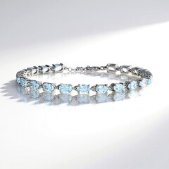 Bracciale in argento con Topazio Blu Cielo