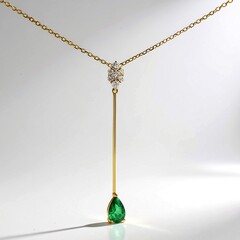 Collana in oro con Smeraldo Zambia AAA
