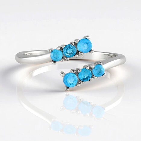 Anello in argento con Apatite Blu Neon