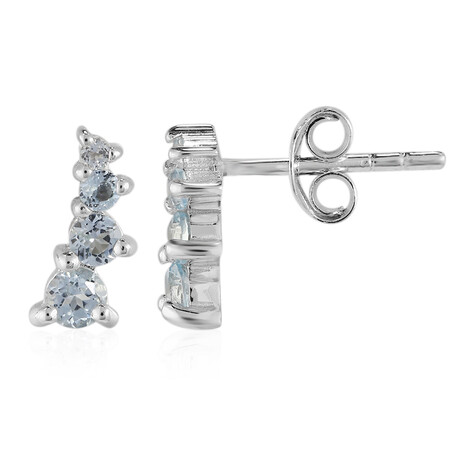 Pendientes en plata con Topacio azul cielo