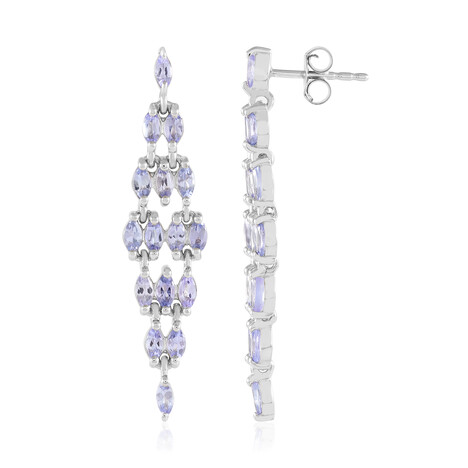 Tansanit-Silberohrringe