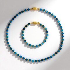 Parure en argent et Apatite bleu néon (Riya)