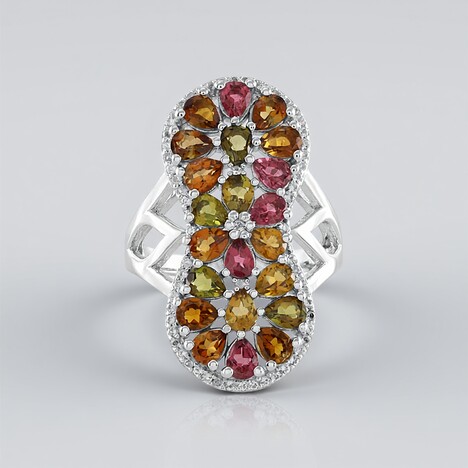 Anello in argento con Tormalina Verde Brasiliana