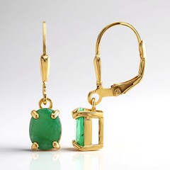Orecchini in argento con Smeraldo Brasiliano