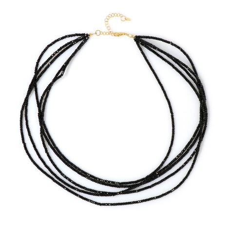 Collar en plata con Espinela negra
