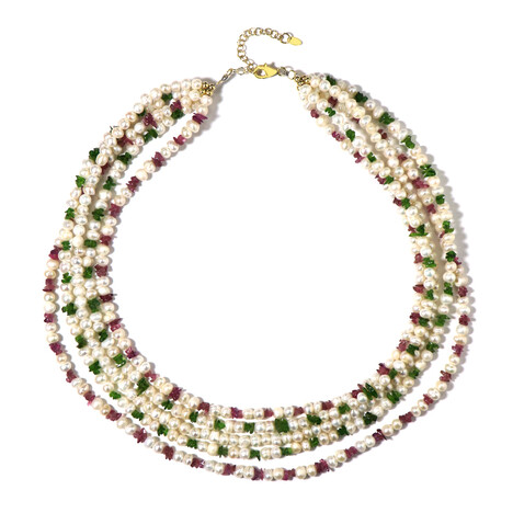 Collar en plata con Perla blanca Freshwater (Riya)