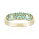 Bague en or et Béryl vert menthe du Nigeria