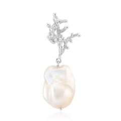 Weiße Süßwasserzuchtperlen-Silberanhänger