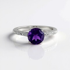 Anello in argento con Ametista Zambiana