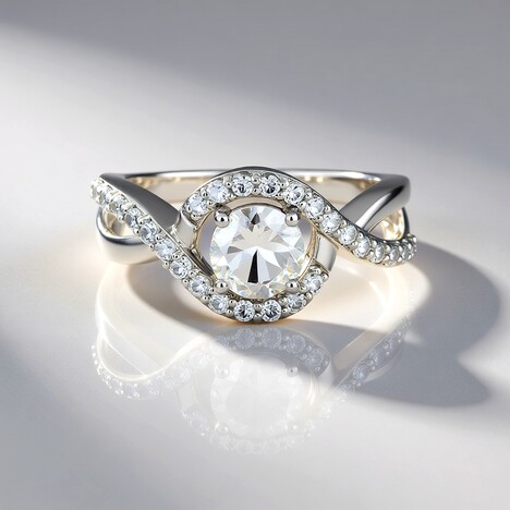 Bague en argent et Pétalite