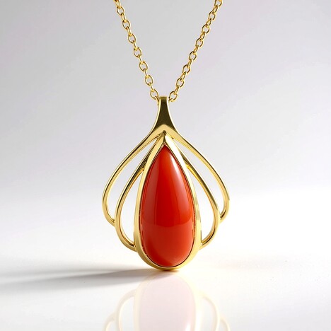Collana in argento con Corniola (KM by Juwelo)