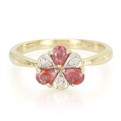 Nicht erhitzter Padparadscha-Saphir-Goldring
