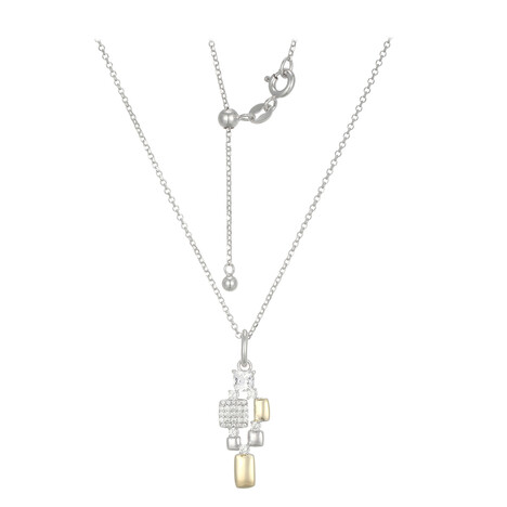 Zilveren halsketting met een witte topaas (Adela Silber)