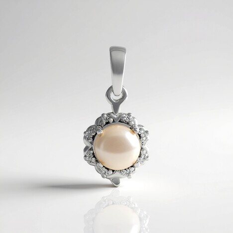 Ciondolo in argento con Perla d'Acqua Dolce Bianca