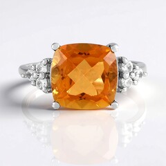 Anello in argento con Quarzo Arancione