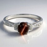 Anello placcato in platino con Scapolite Occhio di Gatto