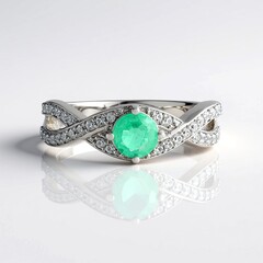 Anello in argento con Smeraldo Russo (Adela Silber)