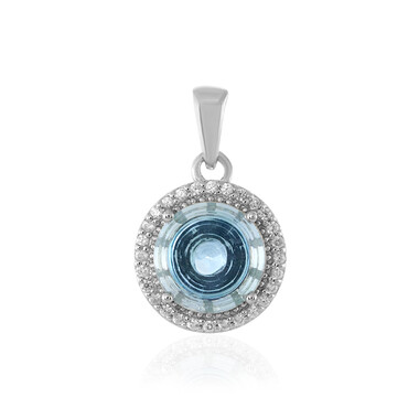 Colgante en plata con Topacio azul cielo