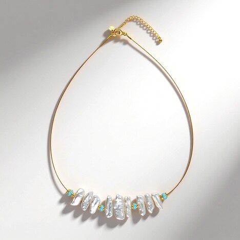 Collier en acier inoxydable et Perle blanche de culture d'eau douce