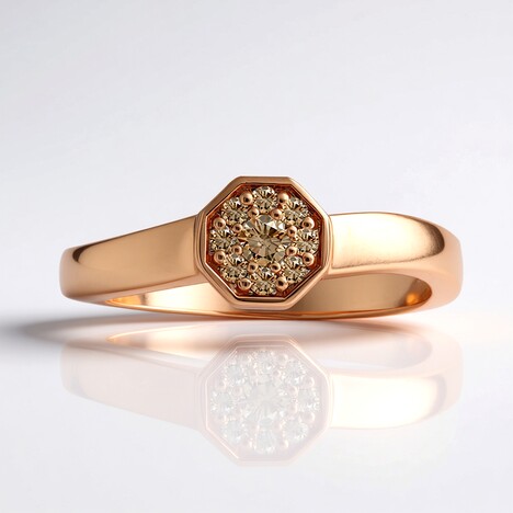 Anello in oro con Diamante Rose de France SI1 di Argyle (Annette)