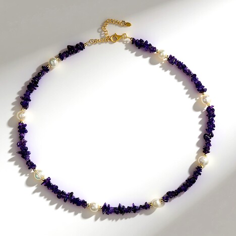 Collana in argento con Ametista Zambiana (Riya)