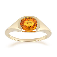 Gouden ring met een Ban Ka Cha oranje Saffier