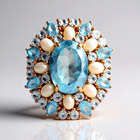 Anello in argento con Topazio Blu Cielo