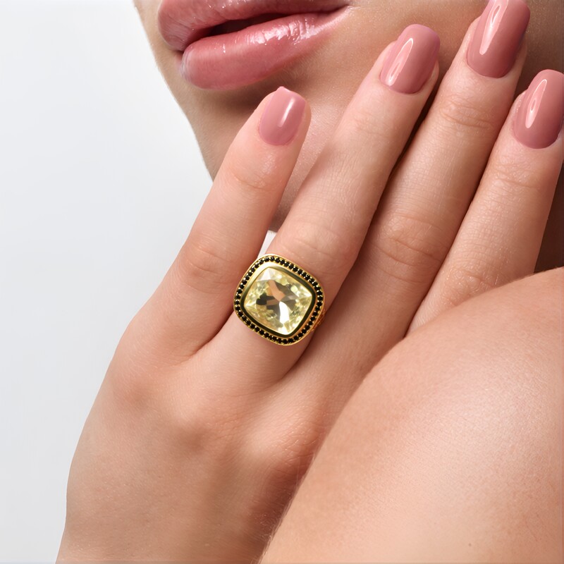 Anillo en plata con Quarzo limón (Ornaments by de Melo)