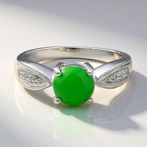 Anello in argento con Crisoprasio Imperiale