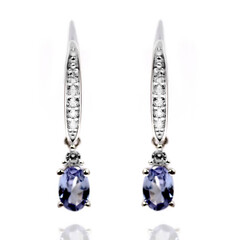 Unheated Tanzanite Silver Earrings