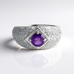Anello in argento con Ametista Siberiana (de Melo Essence)