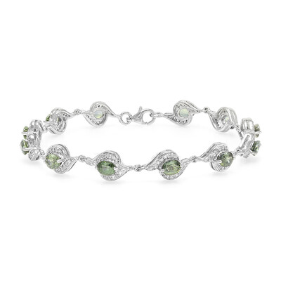 Unheated Peacock Sapphire Silver Bracelet