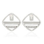 Weißer Topas-Silberohrringe (MONOSONO COLLECTION)