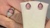 Pendientes en plata con Ópalo rosa